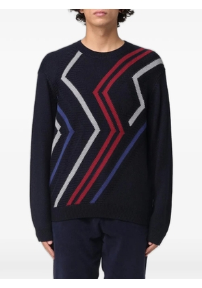Emporio Armani geometric-pattern sweater - Blue