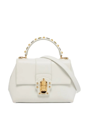 Dolce & Gabbana Pre-Owned small Lucia embellished-top-handle tote bag - White