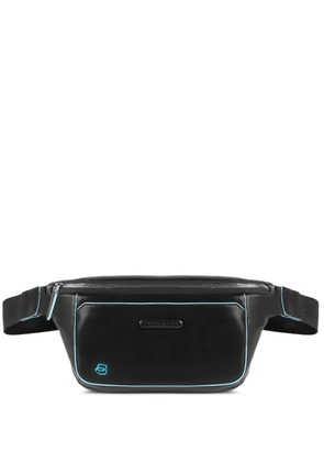 PIQUADRO piping-detail leather belt bag - Black