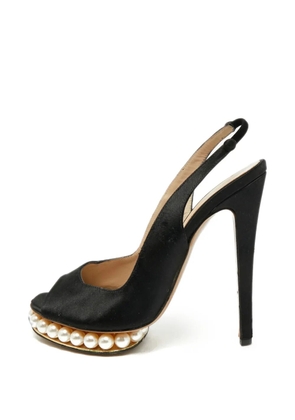 Nicholas Kirkwood faux-pearl platform sandals - Black
