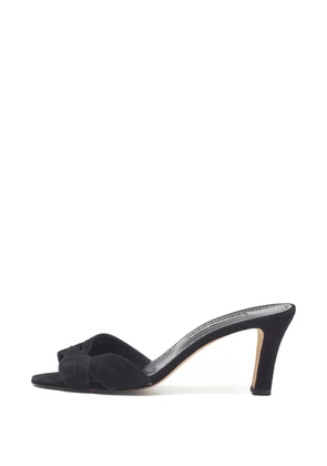 Manolo Blahnik Pirua suede slide sandals - Black