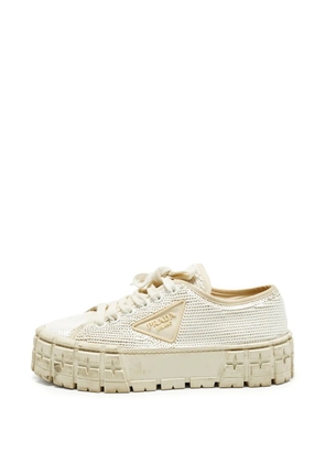 Prada Pre-Owned Double Wheel sequin sneakers - White