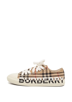Burberry Pre-Owned Check-pattern sneakers - Neutrals