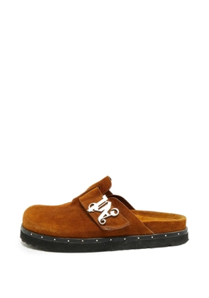 Palm Angels studded logo-detail mules - Brown