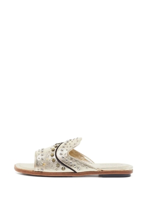 Tod's Vintage stud-embellished leather sandals - Gold