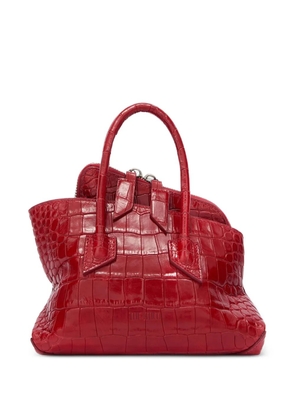 The Attico crocodile-effect tote bag - Red