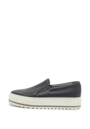 Brunello Cucinelli slip-on leather sneakers - Grey