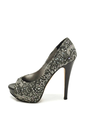 Gina lace crystal-embellished pumps - Black