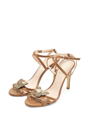 Etro Pre-Owned butterfly-embellished ankle-strap heeled sandals - Brown