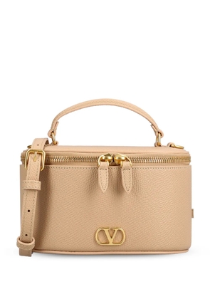 Valentino Garavani VLogo Signature leather tote bag - Neutrals