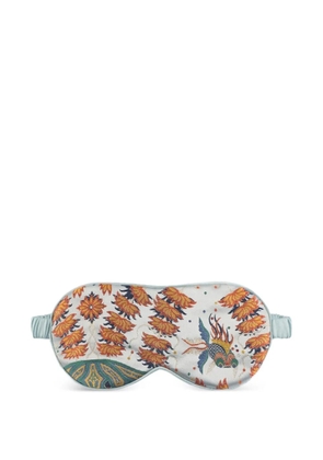 Shanghai Tang embroidered silk eye mask - Blue