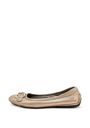 Ferragamo Pre-Owned Gancini buckle ballet flats - Gold