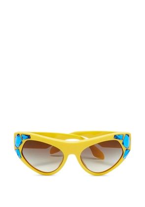 Prada Pre-Owned crystal-embellished cat-eye sunglasses - Yellow