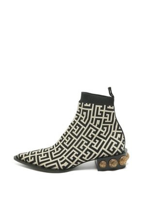 Balmain Pre-Owned Skye monogram ankle boots - Black
