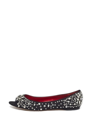 Moschino Pre-Owned crystal-embellished ballet flats - Black