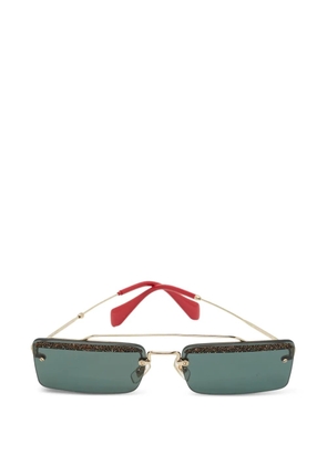 Miu Miu Pre-Owned rectangle-frame sunglasses - Gold