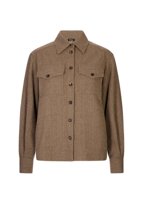 Kiton pinstripe-pattern flap-pocket shirt - Neutrals