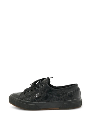 Alaïa Pre-Owned x Superga croc-embossed leather sneakers - Black