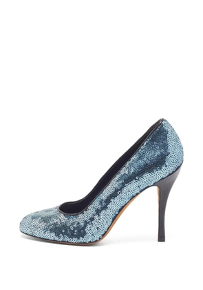 Moschino Pre-Owned sequin round-toe pumps - Blue