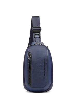 PIQUADRO leather-trim messanger bag - Blue