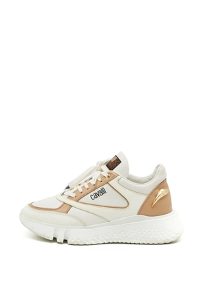 Roberto Cavalli Vintage lace-up leather sneakers - White