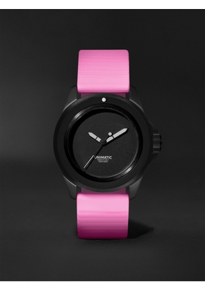UNIMATIC - Model One Miami Pink Limited Edition Automatic 40mm Blackened Stainless Steel and TPU Watch, Ref. No. U1S-MN-PINK - Men - Black