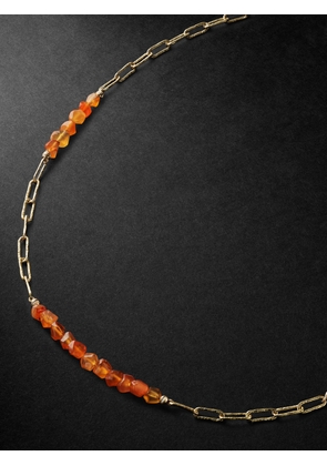 HEALERS FINE JEWELRY - Fire Recycled Gold Cornelian Chain Necklace - Men - Orange
