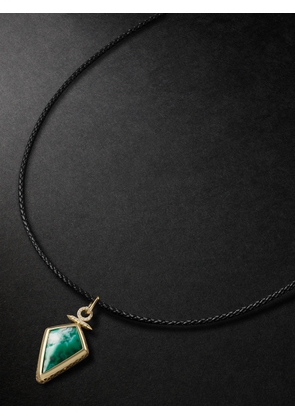 JENNY DEE JEWELRY - Totem 18-Karat Gold, Leather, Malachite and Diamond Necklace - Men - Green