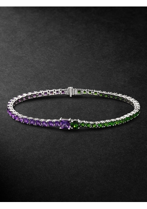 YVONNE LÉON - White Gold, Diopside and Amethyst Bracelet - Men - Silver - 20