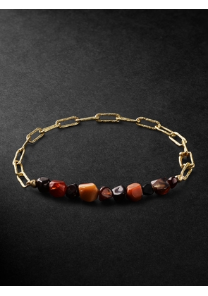 HEALERS FINE JEWELRY - Earth Recycled Gold, Jasper and Garnet Chain Bracelet - Men - Red