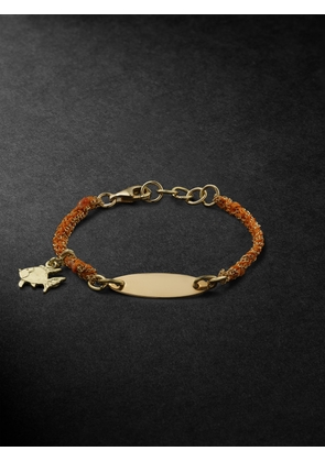 Carolina Bucci - Kids Lucky ID Tag Fish Gold and Silk Bracelet - Men - Orange