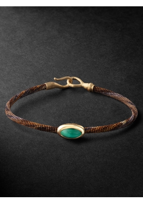 OLE LYNGGAARD COPENHAGEN - Life Gold, Malachite and Cord Bracelet - Men - Brown - 18
