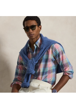 Custom Fit Plaid Poplin Shirt