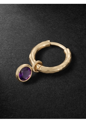 OCTAVIA ELIZABETH - Nesting Gem Gold Amethyst Single Hoop Earring - Men - Purple