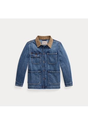 Patchwork Polo Bear Denim Utility Jacket