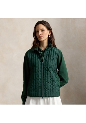 Hybrid Cropped Full-Zip Mockneck