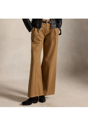 Pleated Cotton Wide-Leg Trouser