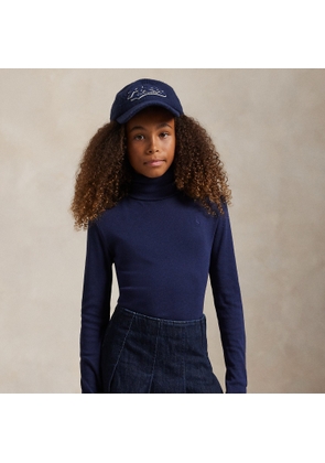 Rib-Knit Cotton-Blend Roll Neck