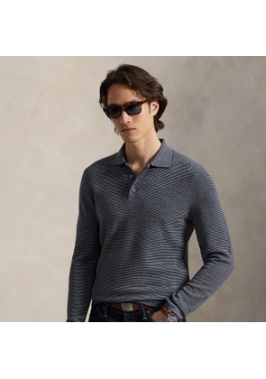 Striped Performance Polo-Collar Jumper