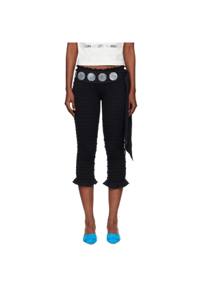 Conner Ives Black 'The Shirred Capri' Trousers