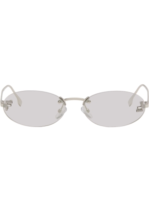 Fendi Silver 'Fendi First' Crystal Sunglasses