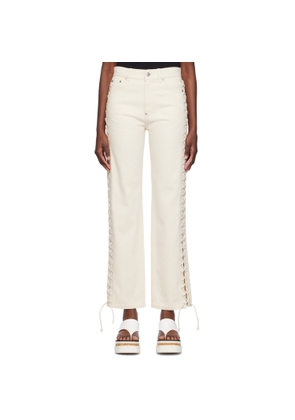 Stella McCartney Off-White Lace-Up Jeans
