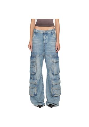 Diesel Blue Relaxed 1996 D-Sire Denim Cargo Pants