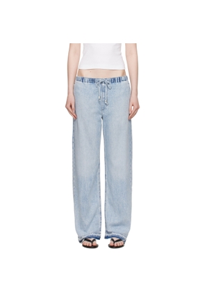 rag & bone Blue Featherweight Logan Wide-Leg Beach Jeans