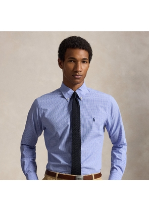 Custom Fit Checked Stretch Poplin Shirt