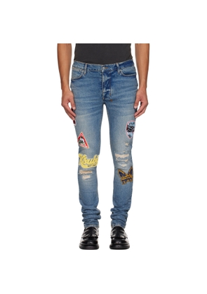 Ksubi Blue Van Winkle Rodeo Patched Jeans