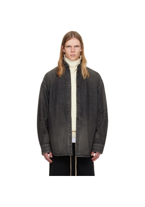 Fear of God Black Snap Front Denim Overshirt