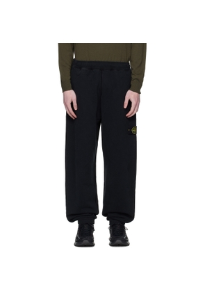 Stone Island Black 6200004 Brushed Organic Cotton Fleece Sweatpants