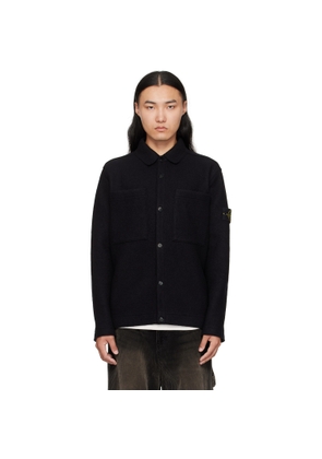 Stone Island Black 5100058 Felted RWS Wool Jacket