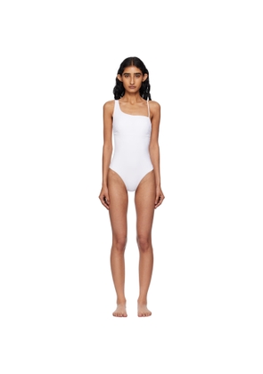 Max Mara White Jersey One-Shoulder Swimsuit